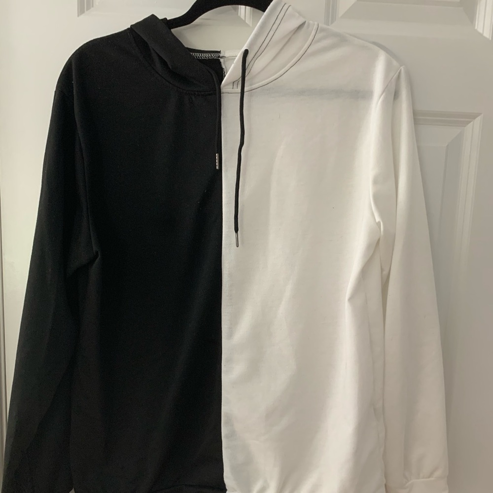 Black and white hoodie